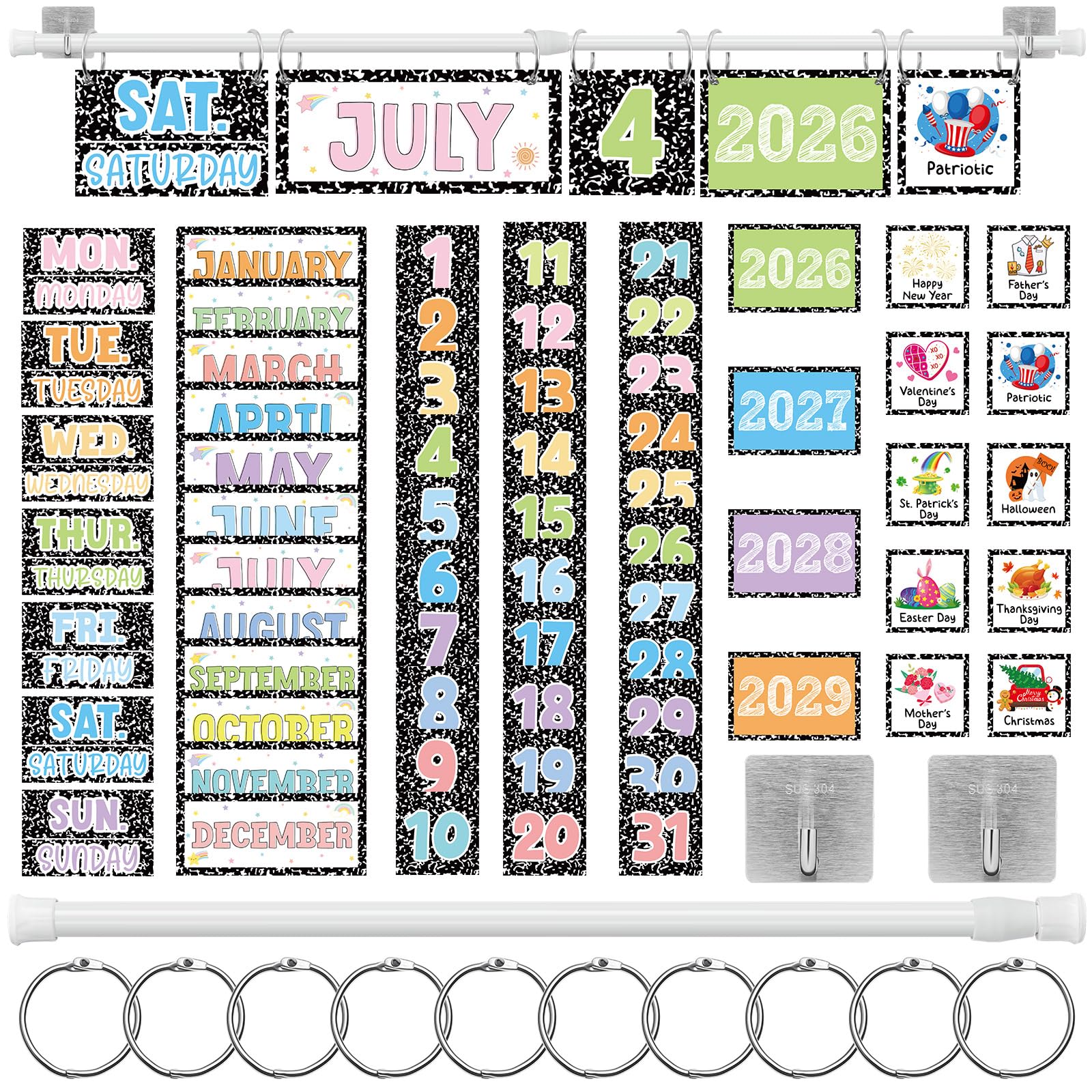 Amazon.com : MotiMind 65 Pcs Composition Notebook Flip Calendar